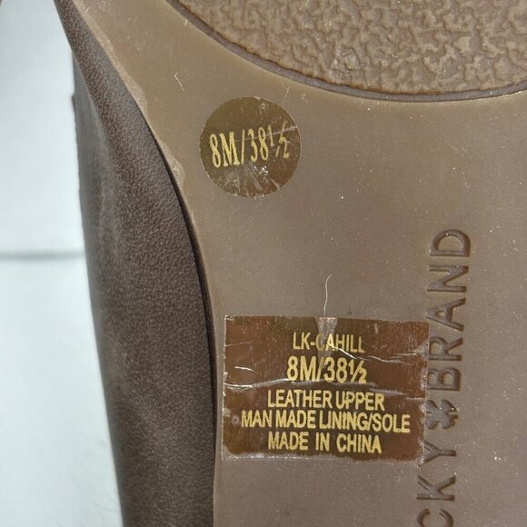 Lucky Brand Cahill Leather Flats Women's Size 8M Taupe Loafer Slip On - Picture 6 of 8